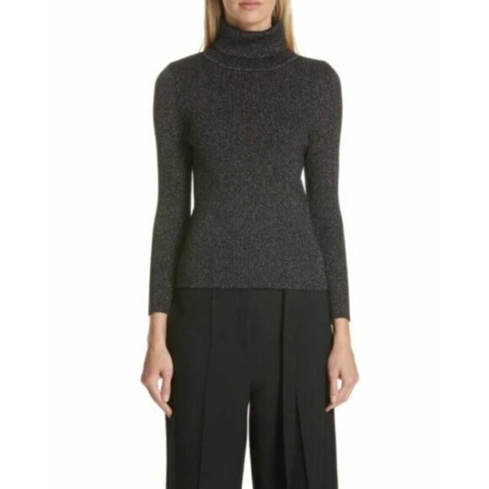 Robert Rodriguez Sweater Lurex Rib Knit Turtleneck Sweater SZ XL New  $345